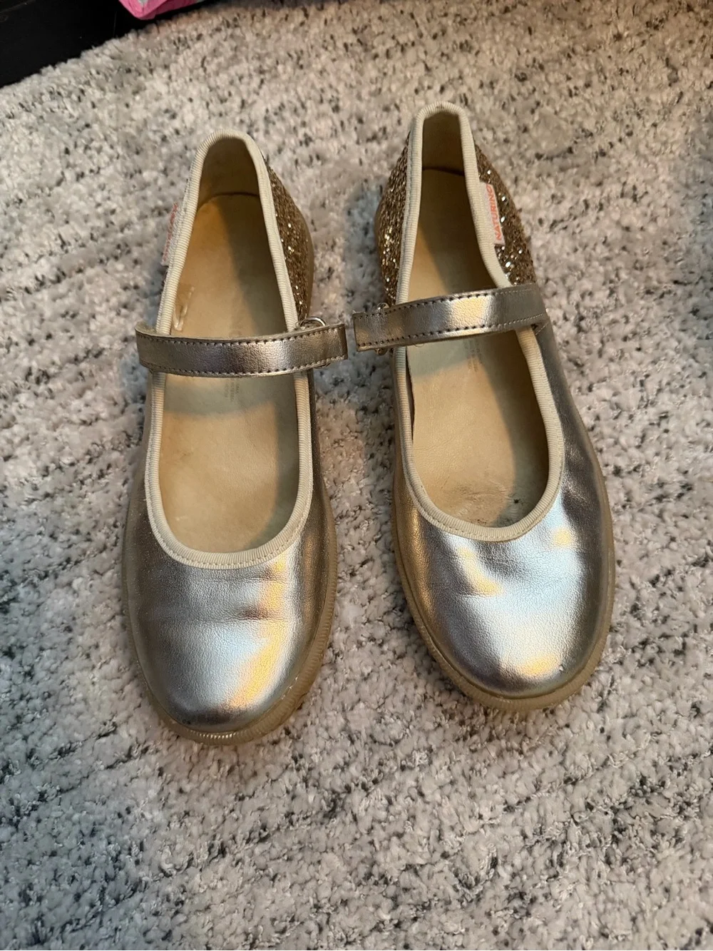 Naturino Gold Glitter frollik Mary Jane Shoe for Kids 32 / 1 big girls